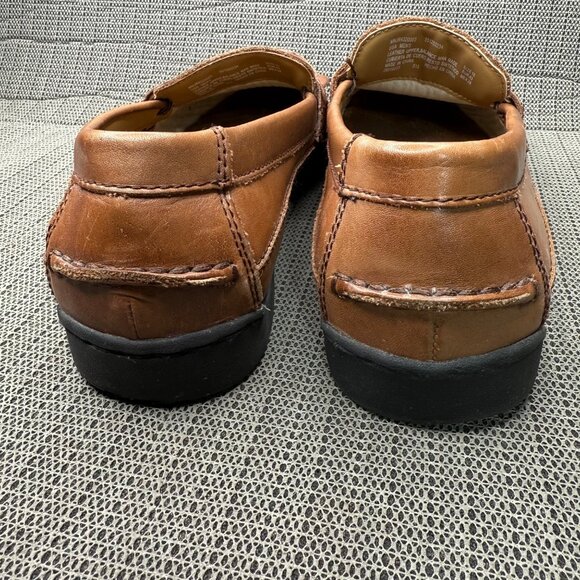 Jarman Mens Size 10 Brown Leather Moc Toe Tasseled Kiltie Loafers - Picture 5 of 8